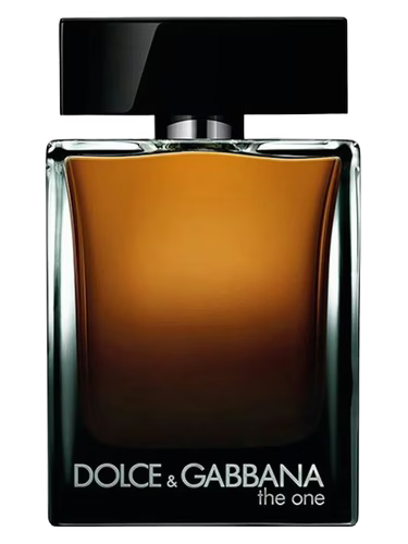 Dolce & Gabbana The One Eau de Parfum for men in a glass bottle with a black cap.