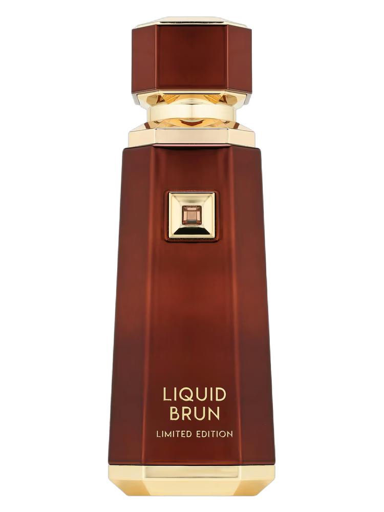 French Avenue Liquid Brun Limited Edition Extrait de Parfum bottle with gold accents.