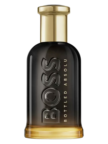 Hugo Boss Bottled Absolu Intense EDP decant bottle with gold cap and black glass.