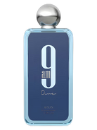 Afnan 9AM Dive Eau de Parfum bottle with a blue label and silver cap.