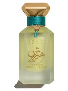 Alezz Oud Hersh 2 Eau de Parfum bottle with gold cap and teal string detail.