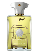 Amouage Beach Hut Man Eau de Parfum decant bottle with yellow liquid and gold accents.