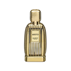 Gold bottle of Arabiyat Prestige Aristo Eau de Parfum with ribbed texture.