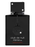Armaf Club De Nuit Intense Man Extrait de Parfum bottle with black finish and silver accents.