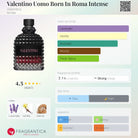 Valentino Uomo Born in Roma Intense fragrance bottle with notes of lavender, vanilla, and vetiver.