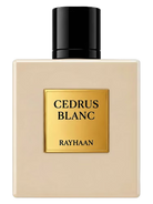 Rayhaan Cedrus Blanc Eau de Parfum bottle with a gold label.