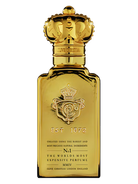Clive Christian No. 1 perfume bottle with gold crown cap and embossed details.