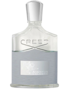 Creed Aventus Cologne bottle with silver cap and textured grey base.