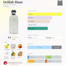 Maison Alhambra Delilah Blanc perfume bottle with fragrance notes and accords.