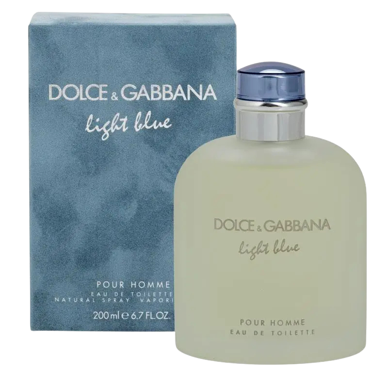 Dolce & Gabbana Light Blue Pour Homme Eau de Toilette bottle and box.