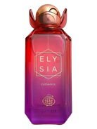 Fragrance World Elysia Elegance Eau de Parfum bottle with pink and purple gradient.