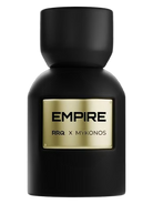 Black bottle of Mykonos Empire Extrait de Parfum with a gold label.