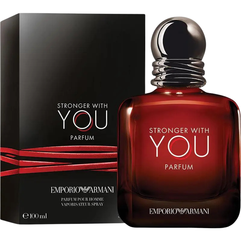 Emporio Armani Stronger With You Parfum bottle and box.