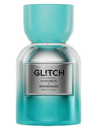 Mykonos Glitch Extrait de Parfum bottle with a silver label and turquoise cap.