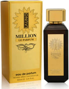 Fragrance World La Uno Million Le Parfum EDP bottle and box, gold packaging.