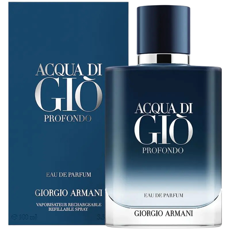 Giorgio Armani Acqua di Giò Profondo Eau de Parfum bottle and box.