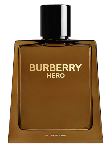 Burberry Hero Eau de Parfum for men in a brown glass bottle with a black cap.