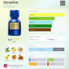 Mykonos Inception Extrait de Parfum bottle with fragrance notes and accords.