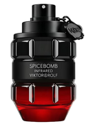 Viktor & Rolf Spicebomb Infrared Eau de Toilette bottle with black cap and red liquid.
