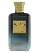 Khadlaj Island Dreams perfume bottle with a textured dark blue and light blue gradient.
