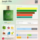Rayhaan Jungle Vibe EDP fragrance bottle with notes and accords listed.