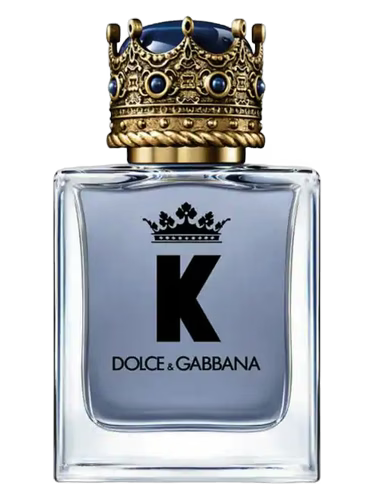 Dolce & Gabbana K Eau de Toilette bottle with a crown-shaped cap.