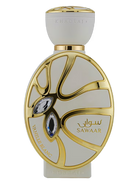 Khadlaj Sawaar Vanille Blanc Extrait de Parfum bottle with gold accents and crystals.