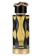 Lattafa Teriaq Intense Eau de Parfum bottle with gold snake cap detail.