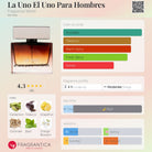 La Uno El Uno Para Hombres fragrance bottle with notes and fragrance profile details.