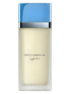 Dolce & Gabbana Light Blue Eau de Toilette for women in a frosted glass bottle with a blue cap.