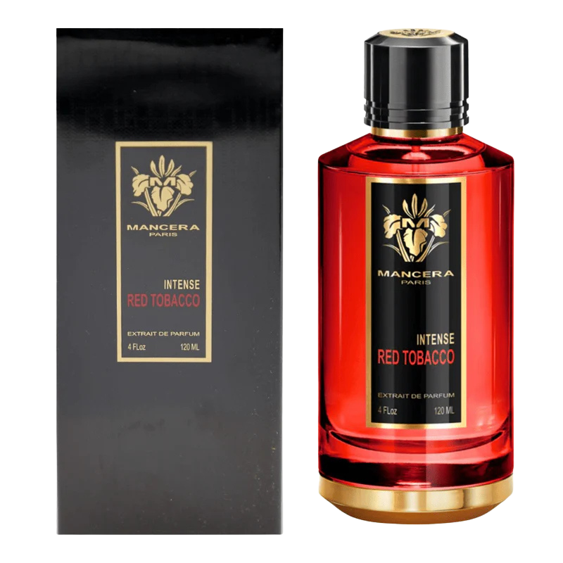 Mancera Red Tobacco Intense perfume bottle and box.