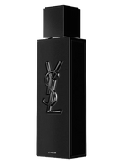 Black Yves Saint Laurent MYSLF Le Parfum bottle with embossed YSL logo.