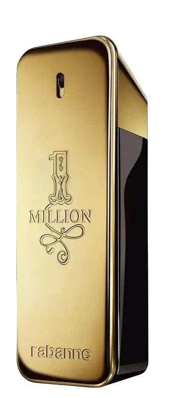 Paco Rabanne 1 Million Eau de Toilette bottle in gold.