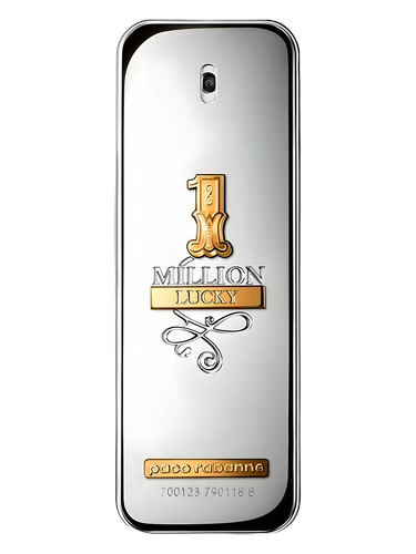 Paco Rabanne 1 Million Lucky fragrance bottle with gold accents.