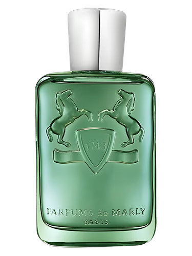 Parfums de Marly Greenley Eau de Parfum bottle with embossed horses and shield.