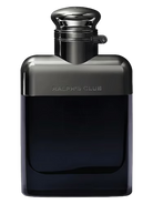 Ralph Lauren Ralph's Club Eau de Parfum bottle with metallic cap and dark blue glass.