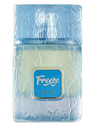 Riiffs Freeze perfume bottle with a textured blue cap and frosted glass body.