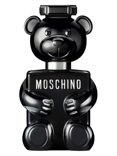 Moschino Toy Boy Eau de Parfum bottle shaped like a black teddy bear.