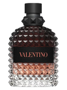 Valentino Uomo Coral Fantasy EDT decant bottle with black cap and studded collar.