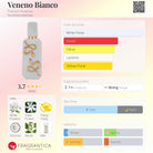 French Avenue Veneno Bianco perfume bottle with gold snake design, 3.7 rating, and fragrance notes.