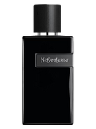 Yves Saint Laurent Y Le Parfum black bottle with textured black cap and silver accents.