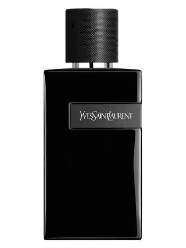 Yves Saint Laurent Y Le Parfum black bottle with textured black cap and silver accents.