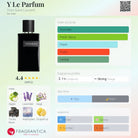 Yves Saint Laurent Y Le Parfum bottle with fragrance notes and accords.