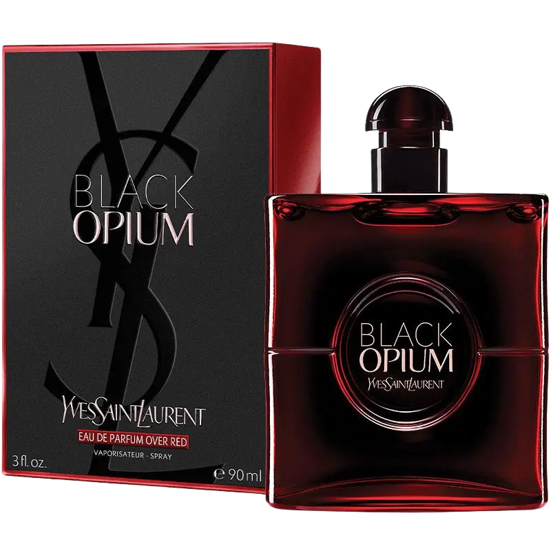 YSL Black Opium Over Red Eau de Parfum bottle and box.